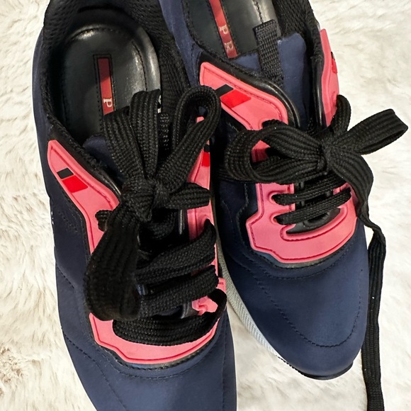 Prada Navy and Pink Sneakers - Picture 5 of 5